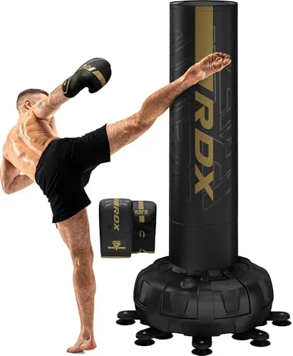 RDX 6FT 330LB Boxsack Stehend für Erwachsene - Standboxsäcke mit 183 cm Höhe und Maya-Hide-Leder, ideal für intensives Training in Boxen, Kickboxen und MMA. Mit einer stabilen Basis für unerschütterliche Trainingsintensität.