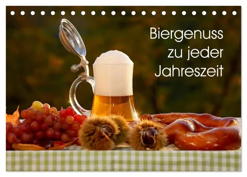 CALVENDO Wandkalender Biergenuss zu jeder Jahreszeit (Tischkalender 2026 DIN A5 quer), CALVE