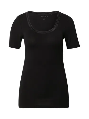 ICHI IHZOLA Damen T-Shirt Slim Fit in Schwarz - Stylisches Slim Fit T-Shirt für Damen, aus super weichem Material mit Stretch-Anteil, ideal für legere Looks im Alltag oder Sport.
