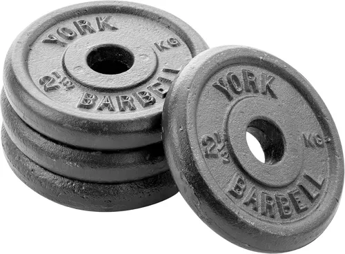 York Fitness Hantelscheiben Krafttraining 4 x 2.5 kg Gusseisenplatten