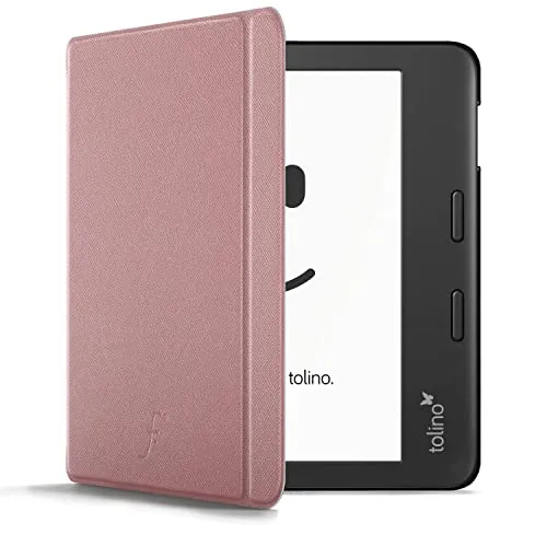 Forefront Cases Hülle für Tolino Vision 6 (Modell: 2021) - Roségold - Dünn und Leicht, Smart Auto Schlaf/Wach Schutz-Hülle (Tasche) für Tolino Vision 6