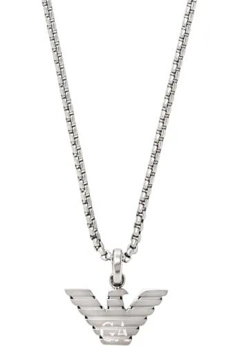 Emporio Armani Herren-Edelstahl-Halskette mit Karabinerverschluss - Ketten für Herren, aus hochwertigem Edelstahl mit mattem Finish für modernen Stil und Langlebigkeit.