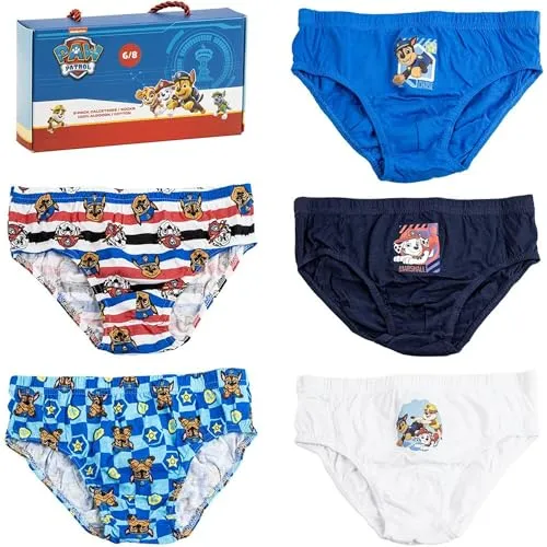 CERDÁ LIFE'S LITTLE MOMENTS Jungen Paw Patrol Unterwäschepackung – 5 Stück, 100% Baumwolle, Bequeme Unterhosen, Originalprodukt Boxershorts, Mehrfarbig, 5 Jahre EU
