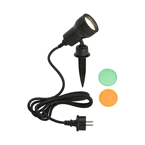 LED Außenstrahler 3W H Terra schwarz - Wetterfester 3W LED Außenstrahler mit IP 44 Schutz, ideal für Garten und Terrasse. Kompakt und energieeffizient, sorgt für perfekte Beleuchtung.
