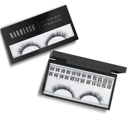 Cluster wimpern zur DIY Wimpernverlängerung zu Hause Nanolash 36 Stück - Wimpern Extension DIY, Wimpern für Wimpernverlängerung DIY, DIY Falsche Wimpern (FANTASY)