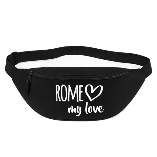 Huuraa Bauchtasche Rome My Love Geschenk 2,5 Liter Black Crossbody Bag Rome Geschenkidee