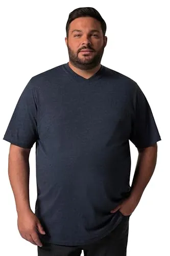 Men Plus Herren große Größen Übergrößen Menswear L-8XL T-Shirt, Basic, Halbarm, V-Ausschnitt Navy blau XL 836279130-XL