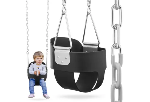 HyperMotion Babyschaukel HYP24 mit hohem Rückenteil - Die HyperMotion Babyschaukel HYP24 bietet Sicherheit und Komfort mit hoher Rückenlehne und wetterfestem Sitz. Ideal für Kleinkinder im Garten oder Spielplatz. Robuste Metallketten garantieren Langlebigkeit.