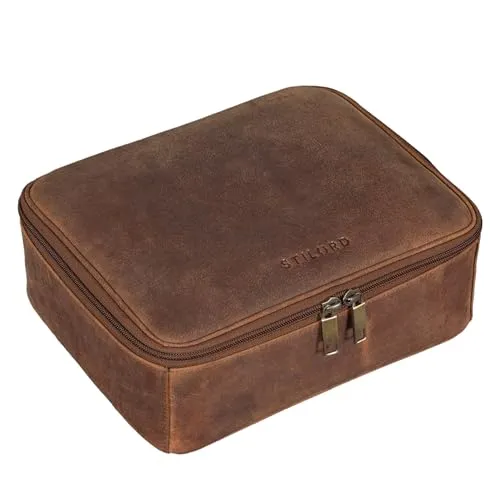 STILORD 'Lee' Waschtasche aus echtem Leder