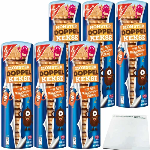 Gut&Günstig Doppelkekse mit Kakaocremefüllung 6er Pack 6x500g Packung usy Block