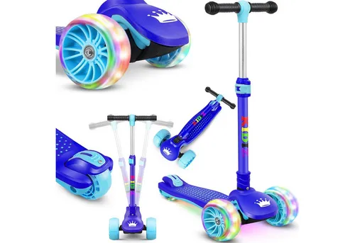 KIDIZ® Roller Kinder Scooter X-Pro2 - Dreiradscooter mit PU LED-Rädern, höhenverstellbarem Lenker und Klappfunktion für Kinder von 3-12 Jahren. Ideal für sicheres Fahren und viel Spaß im Freien!