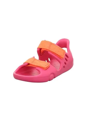 Superfit Splash-S Sandale, Pink/Orange 5500, 33 EU - Wanderschuhe: Wassertaugliche Barfußsandale, schnelltrocknend mit flachem Fußbett und Antirutsch-Struktur für optimalen Halt und Passform dank 2 Klettverschlüssen.