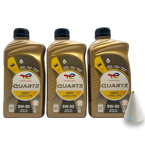 L Total Quartz Ineo Longlife 5W-30 | passend für | VW 504 00 | VW507 00 | MB 229.51 | BMW LONGLIFE-04 | PORSCHE C30 | 3 Liter | Motoröl | Motorenöl | mit Trichter 3