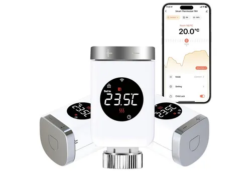 Salcar Heizkörperthermostat TRV801W - Smart Heizkörperthermostat mit WiFi - Heizkörperthermostate, steuerbar über Amazon Alexa & Google Assistant für maximale Komfort und Energieeinsparung.
