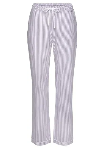 s.Oliver Damen Ak-144-45 Pyjamaunterteil, Bordeaux Gestreift - Schlafanzughosen für Damen, klassische Pyjamahose mit weicher Single-Jersey-Qualität und praktischem Tunnelzugbund für optimalen Tragekomfort.