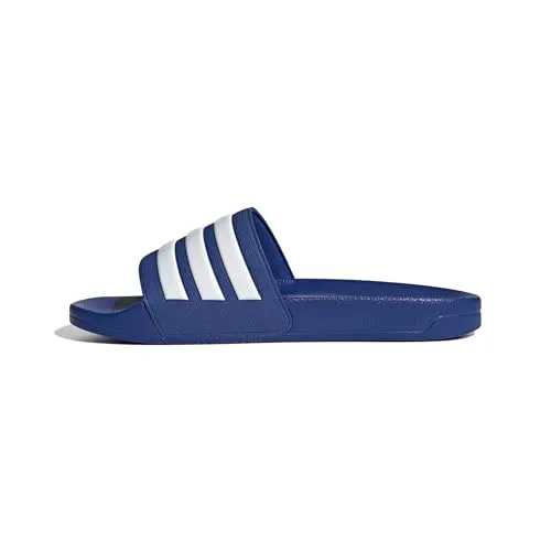 adidas Adilette Shower Sandalen - Dunkel Blau - Größe 12 - Badeschuhe für komfortables Tragen, ideal für den Einsatz im Schwimmbad oder am Strand mit schnelltrocknendem Material.