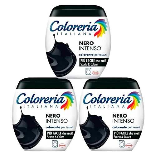 GREY Coloreria Italiana Textilfarbe für Waschmaschinen, kräftiges Schwarz, belebt oder verändert die Farbe der Kleidungsstücke – 3 Packungen Einzeldosen