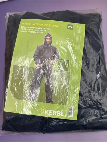 Kerbl Arbeitsoverall XXL - Wasserdichter Reinigungsoverall in Dunkelblau - Kleidung für raue Arbeiten, strapazierfähig und wasserdicht. Ideal für die Landwirtschaft mit atmungsaktivem Material und praktischem Schutz gegen Nässe.