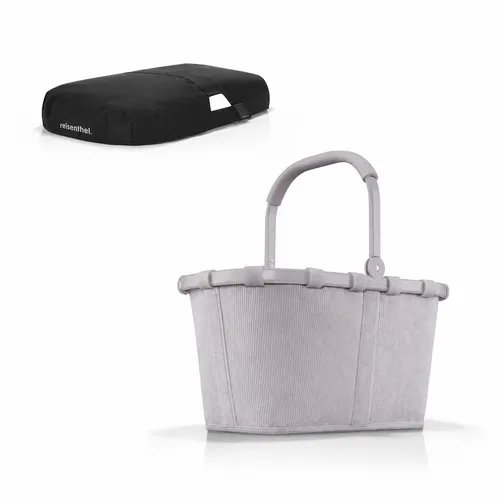 reisenthel Einkaufskorb Tasche carrybag cord grey mit Cover schwarz