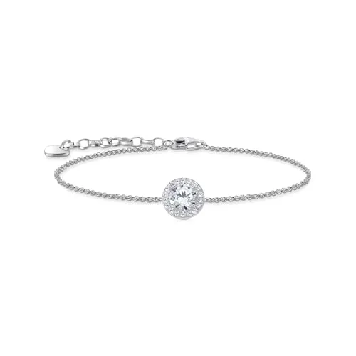 Thomas Sabo Damen Armband A2166-051-14-L19V - Sparkling White - Elegantes Damenarmband aus 925er Silber mit funkelndem Zirkon, verstellbar von 16-19cm, ideal für besondere Anlässe oder als stilvolles Accessoire.
