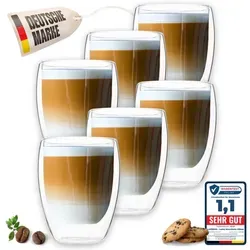 LAPRESO® Latte Macchiato Gläser doppelwandig 6er Set 350ml