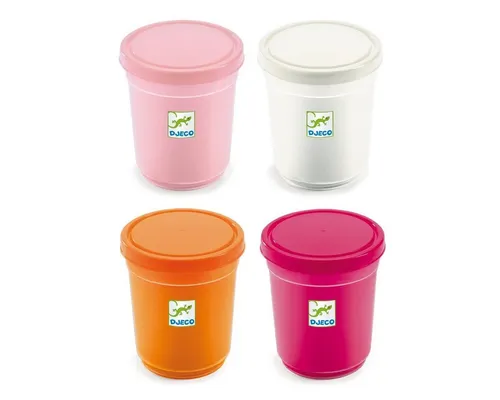 DJECO Knete 4 Töpfe mit Knete in verschiedenen Farben (je 140 Gramm)