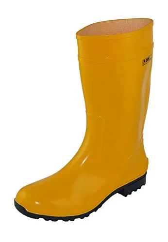 Regenliebe Damen Gummistiefel - Störtregen Langschaft in Gelb - Wanderschuhe: Wasserdichte Gummistiefel mit rutschfester Sohle, ideal für nasses Wetter und Outdoor-Aktivitäten.