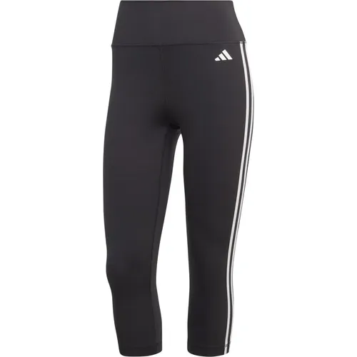 adidas Damen Train Essentials 3-Stripes High-Waisted 3/4 Leggings - Pilates Tights mit hohem, elastischen Bund für optimalen Komfort und AEROREADY-Technologie, die Feuchtigkeit ableitet.