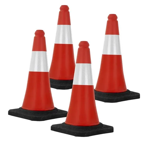 ECD Germany Warndreieck Verkehrsleitkegel 4-tlg. PVC, 51cm - Warndreiecke: Stabiler Verkehrskegel mit reflektierenden Streifen für optimale Sichtbarkeit, ideal für Baustellen und Sporttraining. Witterungsbeständig und leicht zu transportieren.