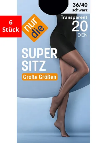 Nur Die Feinstrumpfhose Supersitz Große Größen 20 DEN (6 St) - Komfortable Feinstrumpfhose in 20 DEN, ideal für große Größen. Mit verstärkter Spitze und Maschensicherung für langanhaltenden Tragekomfort und optimale Passform.