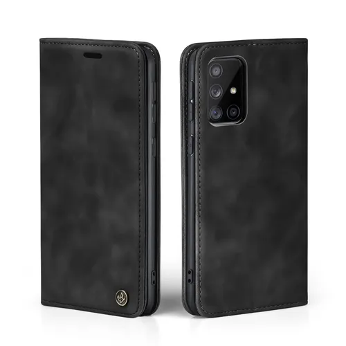 Handy Hülle für Samsung Galaxy A51 Klapp Magnet Smartphone Cover Case Schwarz