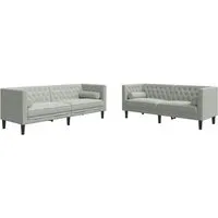 vidaXL 2-Sitzer Couch Hellgrau aus Samt - Elegantes 2-Sitzer Sofa in Hellgrau, perfekt für Wohnräume, Schlafzimmer oder Büros. Der hochwertige Samt und die bequemen Kissen sorgen für maximalen Komfort und Stil.