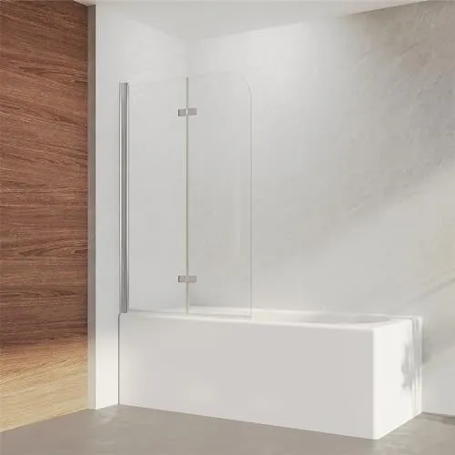 IMPTS Badewannenaufsatz 100x140cm - Faltbare Duschabtrennung - Duschkabinen & -wände aus 6mm ESG-Sicherheitsglas mit NANO-Beschichtung, 180° schwenkbar und flexibel montierbar für einfache Installation und optimalen Spritzschutz.