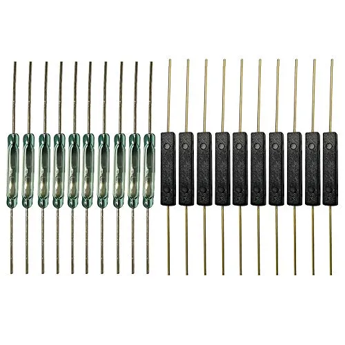 Gebildet 10pcs Kunststoff-Reed-Schalter + 10pcs Glas-Reed-Schalter), magnetischer Induktionsschalter Magnet in der Nähe – Schaltkreis verbinden, Magnet entfernt – Schaltkreis unterbrechen