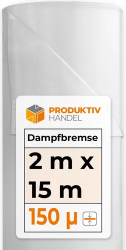 Dampfbremsfolie Rolle 2m x 15m | Reißfeste LDPE Folie für sicheren Feuchteschutz - Dampfsperren: Effektiver Schutz für Holzböden vor Feuchtigkeit, ideal für Trittschalldämmung und einfache Installation bei DIY-Projekten.