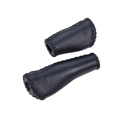 BBB Fahrradlenkergriff LeatherFix 92/135mm schwarz - Ergonomische Kraton-Griffe mit Echtlederüberzug für optimalen Komfort. Ideal für Drehgriffsysteme, bieten sie eine perfekte Passform und sicheren Halt. Mach deine Fahrt stilvoll und angenehm!