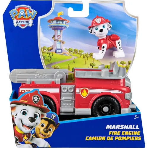 Spin Master PAW Patrol Basic Vehicle Marshall - Erlebe spannende Abenteuer mit dem PAW Patrol Feuerwehrauto von Marshall! Das robuste Spielzeug enthält eine Figur und regt die Fantasie an. Ideal für kleine Helden ab 3 Jahren.