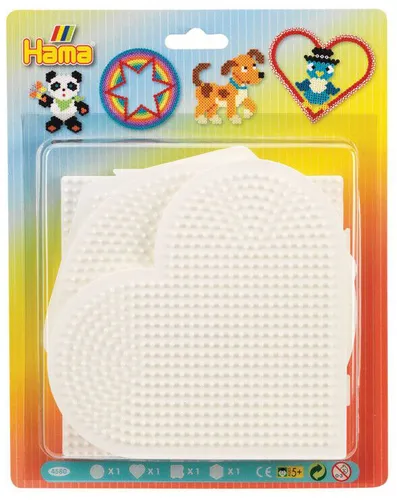 Hama Perlen 4580 - 4er Set große Stiftplatten für Midi Bügelperlen, fördert Kreativität und Feinmotorik für Kinder ab 5 Jahren