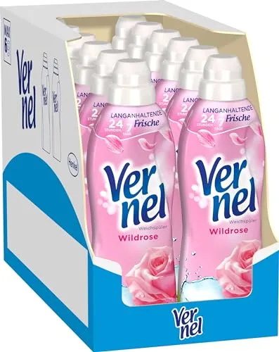 VERNEL Wildrose Weichspüler 468WL - Flüssiger Weichspüler mit einzigartiger Duft-Technologie für 24 Stunden Frische und bis zu 7 Tage Duftdauer. Sanft zur Haut und schützt die Fasern deiner Kleidung.