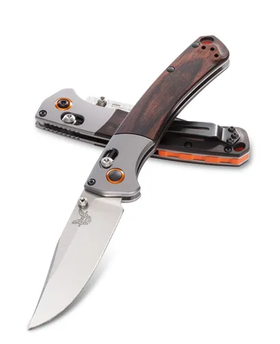 Benchmade 15085-2 Mini Crooked River HUNT Taschenmesser - Taschenmesser mit ergonomischem Holzgriff, rostbeständiger Edelstahlklinge und idealer Größe für Jagd und Outdoor-Aktivitäten.