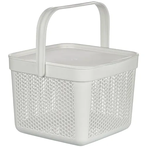 uandu Kunststoff Korb Rattan 8L, Aufbewahrungsbox Küche in weiß von UANDU