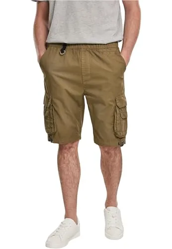 URBAN CLASSICS Herren Double Pocket Cargo Shorts - Herren-Stoffhosen aus 100% Baumwolle, ideal für den Sommer mit praktischen Pattentaschen und normaler Passform in stylischem summerolive.
