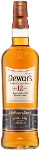 Dewar’s 12 Jahre alter Blended Scotch Whisky in Geschenkbox, 40% Vol., 700 ml, doppelt gereift im Eichenfass für besonders weichen Geschmack, Noten von Zitrus, Trockenfrüchten & Vanille, 70 cl