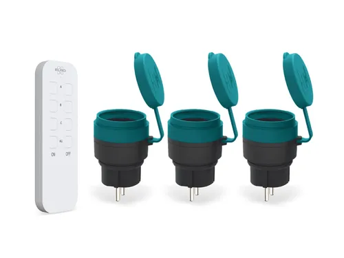 ELRO Smarte Funksteckdose Außen – 3er Set mit Fernbedienung - Praktische 3er Set Funksteckdosen für Innen- und Außenbereich. Mit Fernbedienung für einfache Steuerung von Geräten bis 2.300W. Ideal für Garten und Haushalt.