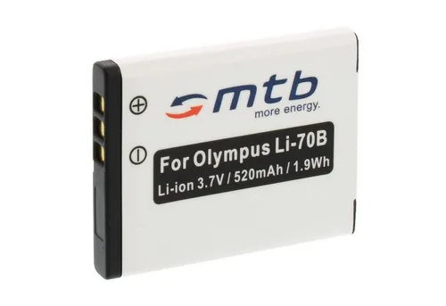 mtb more energy Kompatibler Akku für Olympus Li-70b Kamera-Akku kompatibel mit Akku-Typ Li-70b 520 mAh (3,7 V)