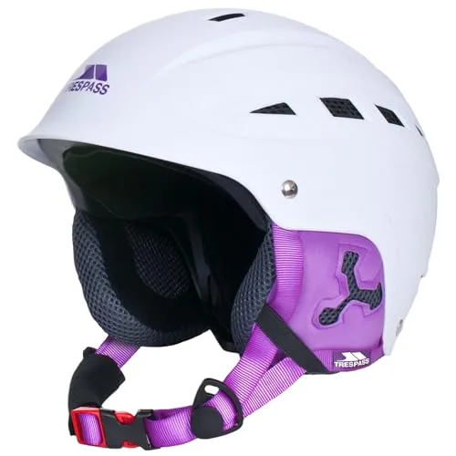 Trespass Damen Davenport Schneehelm, Weiß, Größe L/XL - Skihelm für Damen, mit einstellbarer Passform und Clip für Brillenbefestigung, bietet optimalen Schutz nach CE EN 1077: Klasse B – ideal für sichere Abfahrten im Schnee.