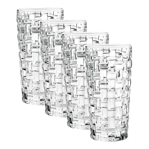 Nachtmann Longdrinkgläser 4er-Set BOSSA NOVA - Zeitloses Kristallglasdesign, spülmaschinengeeignet und perfekt für Cocktails und Schorlen