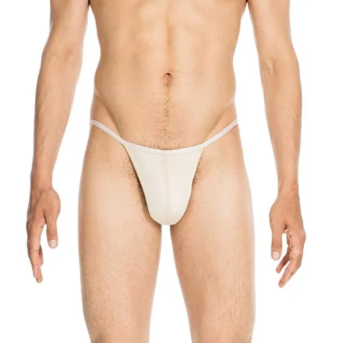 HOM Herren Basic G-String 'Plumes' - Skin - Größe S - Herren-Strings aus weicher Mikrofaser, extrem dünn und federleicht für unsichtbaren Tragekomfort unter der Kleidung.