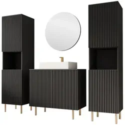 Mirjan24 Badmöbel-Set Nubia, Schwarz