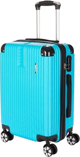 BRUBAKER Handgepäck Koffer London - Reisekoffer mit Zahlenschloss und 4 Rollen, Hellblau, 37 x 56 x 22 cm - Der BRUBAKER London Koffer bietet perfekten Komfort für Reisen. Mit 4 drehbaren Rollen und einem integrierten Zahlenschloss ist er praktisch und sicher. Ideal für Geschäftsreisen oder Urlaube.